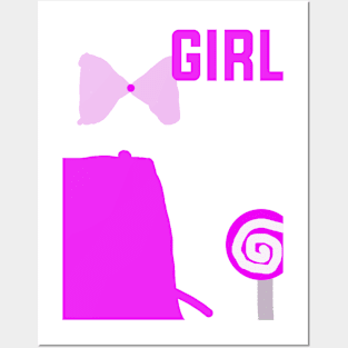 pink girl Posters and Art